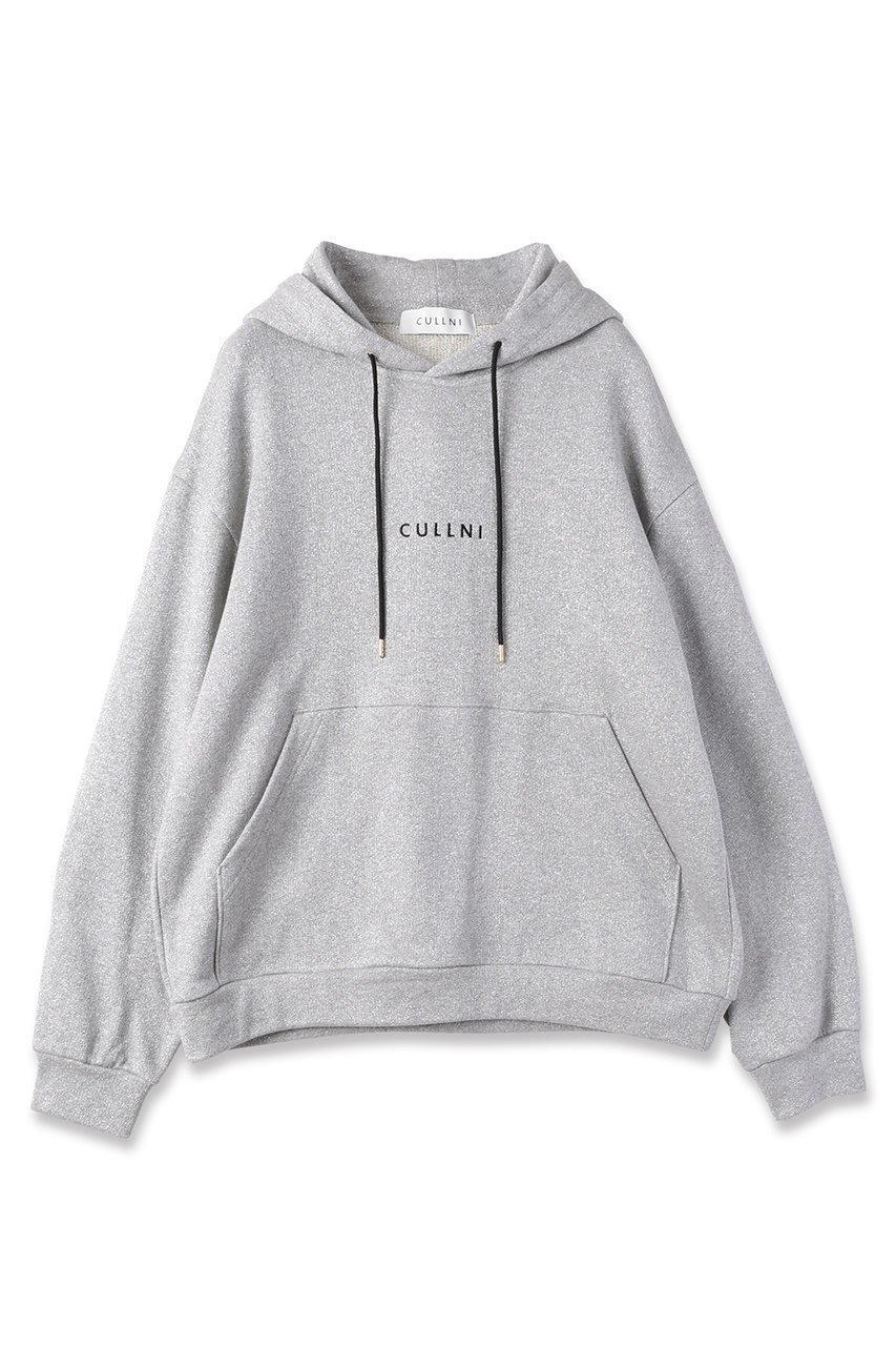 【クルニ/CULLNI】の【UNISEX】CULLNI ロゴ エンブロイダリー グリッターヤーン フーディー 人気、トレンドファッション・服の通販 founy(ファニー) 　ファッション　Fashion　レディースファッション　WOMEN　トップス・カットソー　Tops/Tshirt　シャツ/ブラウス　Shirts/Blouses　パーカ　Sweats　ロング / Tシャツ　T-Shirts　スウェット　Sweat　カットソー　Cut and Sewn　2025年　2025　2025春夏・S/S　Ss,Spring/Summer,2025　ユニセックス　Unisex　エンブロイダリー　Embroidery　シンプル　Simple　フロント　Front　ポケット　Pocket　リラックス　Relax　エレガント 上品　Elegant　夏　Summer　春　Spring　S/S・春夏　Ss・Spring/Summer　 other-1|ID: prp329100004389019 ipo3291000000030682177