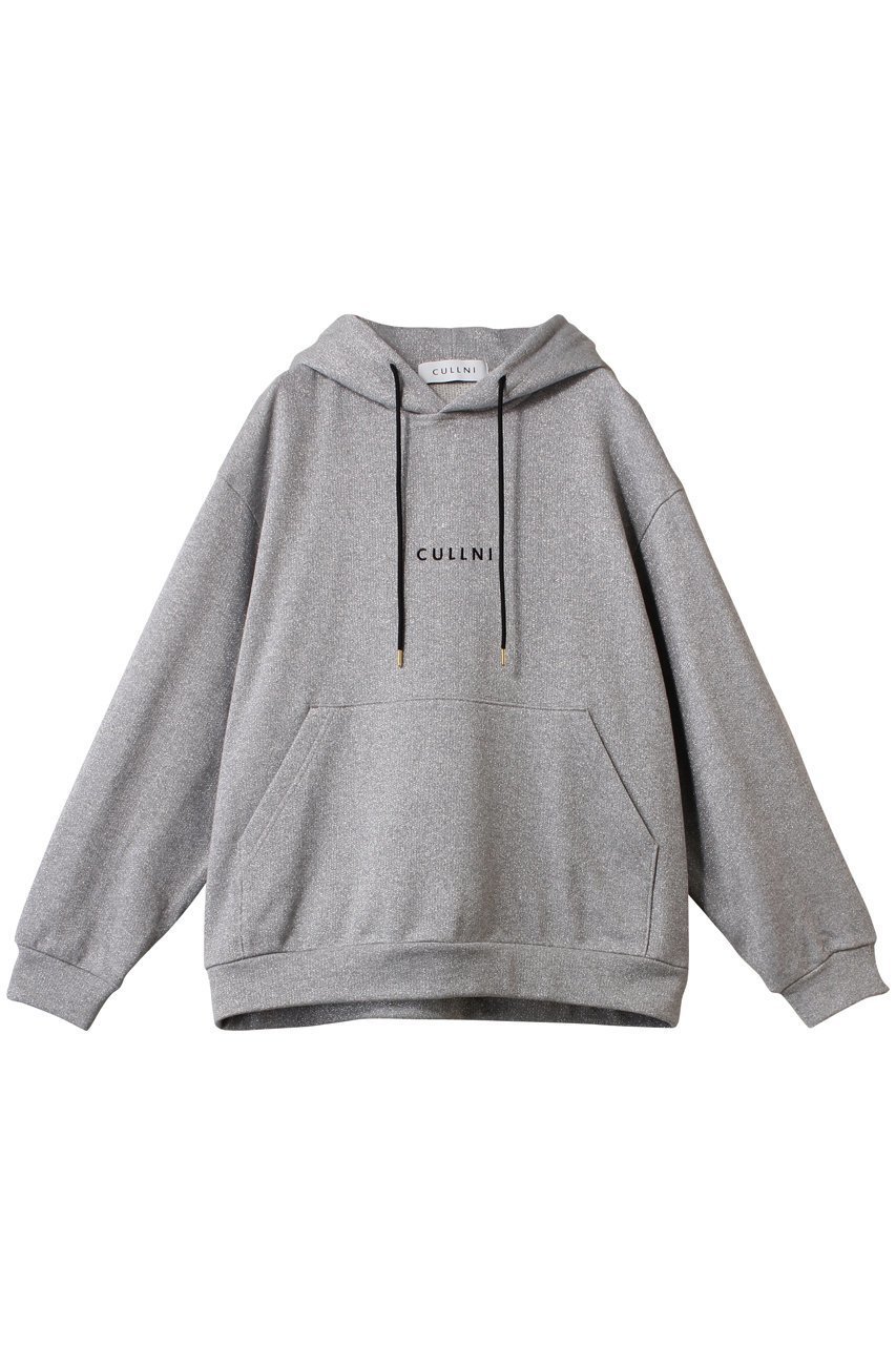 【クルニ/CULLNI】の【UNISEX】CULLNI ロゴ エンブロイダリー グリッターヤーン フーディー インテリア・キッズ・メンズ・レディースファッション・服の通販 founy(ファニー) 　ファッション　Fashion　レディースファッション　Fashion for Women　トップス・カットソー　Cut & Sew Tops　シャツ・ブラウス・オフィスカジュアル　Elegant Blouses & Button-Ups　レディースパーカー・カジュアルフーディー　Casual Hoodies & Sweatshirts　ロングTシャツ・Tシャツ　Longline T-Shirts & Tees　スウェット・クルーネックトップス　Sweatshirts & Crewnecks / Relaxed Fit Sweat Tops　カットソー・ベーシックTシャツ　Cut-and-Sewn Tops / Stretch Tees & Basics　ユニセックス　Unisex, Genderless　エンブロイダリー　Embroidery Design　シンプル　Simple, Minimal　フロント　Front, Front Design　ポケット　Pocket, Pocket Detail　リラックス　Relax, Relaxed Fit　エレガント 上品　Elegant　グレーグリッター|ID: prp329100004389019 ipo3291000000032872119