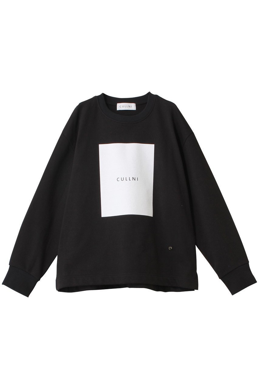 【クルニ/CULLNI】の【UNISEX】フレンチテリー ボックスロゴプリント ロングスリーブ プルオーバー インテリア・キッズ・メンズ・レディースファッション・服の通販 founy(ファニー) 　ファッション　Fashion　レディースファッション　Fashion for Women　トップス・カットソー　Cut & Sew Tops　シャツ・ブラウス・オフィスカジュアル　Elegant Blouses & Button-Ups　ロングTシャツ・Tシャツ　Longline T-Shirts & Tees　カジュアルプルオーバー・ニットトップス　Pullovers & Knit Tops / Casual Pullovers　カットソー・ベーシックTシャツ　Cut-and-Sewn Tops / Stretch Tees & Basics　ユニセックス　Unisex, Genderless　シンプル　Simple, Minimal　スラックス　Slacks, Dress Pants　スリーブ　Sleeve, Long Sleeve / Short Sleeve　デニム　Denim, Jeans Material　フレンチ　French, French Style　プリント　Print, Printed Pattern　リラックス　Relax, Relaxed Fit　ロング　Long, Long-Length　吸水　Absorbent, Quick-Dry　ブラック|ID: prp329100004389020 ipo3291000000032872168