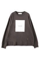 【クルニ/CULLNI】の【UNISEX】コットンジャージー ボックスロゴプリント ロングスリーブプルオーバー チャコール|ID:prp329100004389023