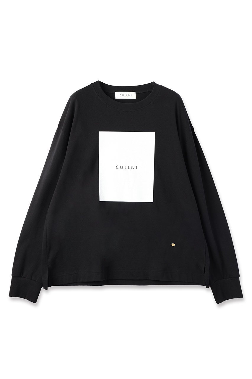 【クルニ/CULLNI】の【UNISEX】コットンジャージー ボックスロゴプリント ロングスリーブプルオーバー インテリア・キッズ・メンズ・レディースファッション・服の通販 founy(ファニー) 　ファッション　Fashion　レディースファッション　WOMEN　トップス・カットソー　Tops/Tshirt　シャツ/ブラウス　Shirts/Blouses　ロング / Tシャツ　T-Shirts　プルオーバー　Pullover　カットソー　Cut and Sewn　2025年　2025　2025春夏・S/S　Ss,Spring/Summer,2025　ユニセックス　Unisex　シンプル　Simple　ジャージー　Jersey　スラックス　Slacks　スリーブ　Sleeve　デニム　Denim　フロント　Front　プリント　Print　ロング　Long　エレガント 上品　Elegant　夏　Summer　春　Spring　S/S・春夏　Ss・Spring/Summer　ブラック|ID: prp329100004389023 ipo3291000000030682191