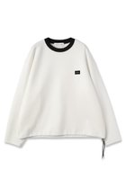 【クルニ/CULLNI】の【UNISEX】コットン ダブルニット エンブロイダリー パッチ ドローストリング ロングスリーブ プルオーバー ホワイト|ID:prp329100004389024