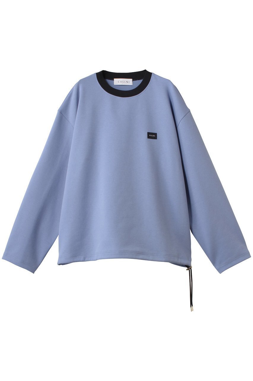 【クルニ/CULLNI】の【UNISEX】コットン ダブルニット エンブロイダリー パッチ ドローストリング ロングスリーブ プルオーバー インテリア・キッズ・メンズ・レディースファッション・服の通販 founy(ファニー) 　ファッション　Fashion　レディースファッション　Fashion for Women　トップス・カットソー　Cut & Sew Tops　ニット　Knit Tops & Sweaters　シャツ・ブラウス・オフィスカジュアル　Elegant Blouses & Button-Ups　ロングTシャツ・Tシャツ　Longline T-Shirts & Tees　カジュアルプルオーバー・ニットトップス　Pullovers & Knit Tops / Casual Pullovers　カットソー・ベーシックTシャツ　Cut-and-Sewn Tops / Stretch Tees & Basics　ユニセックス　Unisex, Genderless　エンブロイダリー　Embroidery Design　シンプル　Simple, Minimal　スリーブ　Sleeve, Long Sleeve / Short Sleeve　ダブル　Double, Double-Breasted　ドローストリング　Drawstring, Pull Cord　パッチ　Patch, Appliqué　ロング　Long, Long-Length　エレガント 上品　Elegant　ブルー|ID: prp329100004389024 ipo3291000000032872356