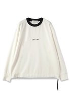 【クルニ/CULLNI】の【UNISEX】CULLNI ロゴ エンブロイダリー ドローストリング ポンチローマ プルオーバー ホワイト|ID:prp329100004389025