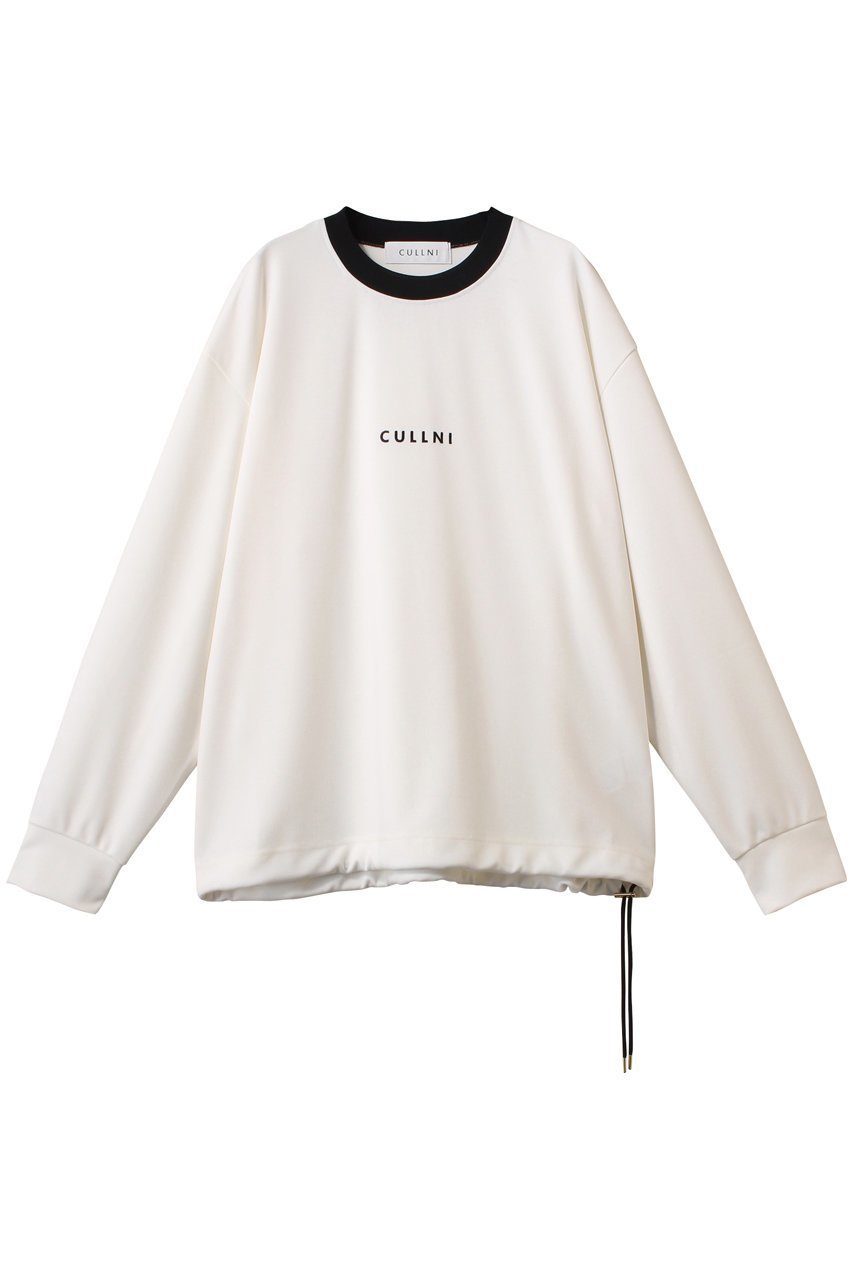 【クルニ/CULLNI】の【UNISEX】CULLNI ロゴ エンブロイダリー ドローストリング ポンチローマ プルオーバー 人気、トレンドファッション・服の通販 founy(ファニー) 　ファッション　Fashion　レディースファッション　Fashion for Women　トップス・カットソー　Cut & Sew Tops　シャツ・ブラウス・オフィスカジュアル　Elegant Blouses & Button-Ups　ロングTシャツ・Tシャツ　Longline T-Shirts & Tees　カジュアルプルオーバー・ニットトップス　Pullovers & Knit Tops / Casual Pullovers　カットソー・ベーシックTシャツ　Cut-and-Sewn Tops / Stretch Tees & Basics　ユニセックス　Unisex, Genderless　エンブロイダリー　Embroidery Design　ストレッチ　Stretch, Stretchy Fabric　スリーブ　Sleeve, Long Sleeve / Short Sleeve　ドローコード　Drawcord, Drawstring Cord　ドローストリング　Drawstring, Pull Cord　フロント　Front, Front Design　リラックス　Relax, Relaxed Fit　ロング　Long, Long-Length　エレガント 上品　Elegant　 other-1|ID: prp329100004389025 ipo3291000000032872393