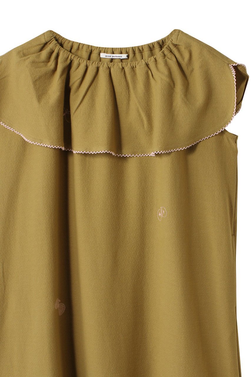 【ミナ ペルホネン/mina perhonen / KIDS】の【KIDS】choucho ワンピース ネイビー 130/8Y 人気、トレンドファッション・服の通販 founy(ファニー) 　ファッション　Fashion　キッズファッション　Fashion for Kids　ワンピース　Dresses　フリル　Frill, Ruffle　other-3|ID: prp329100004390264 ipo3291000000036236962