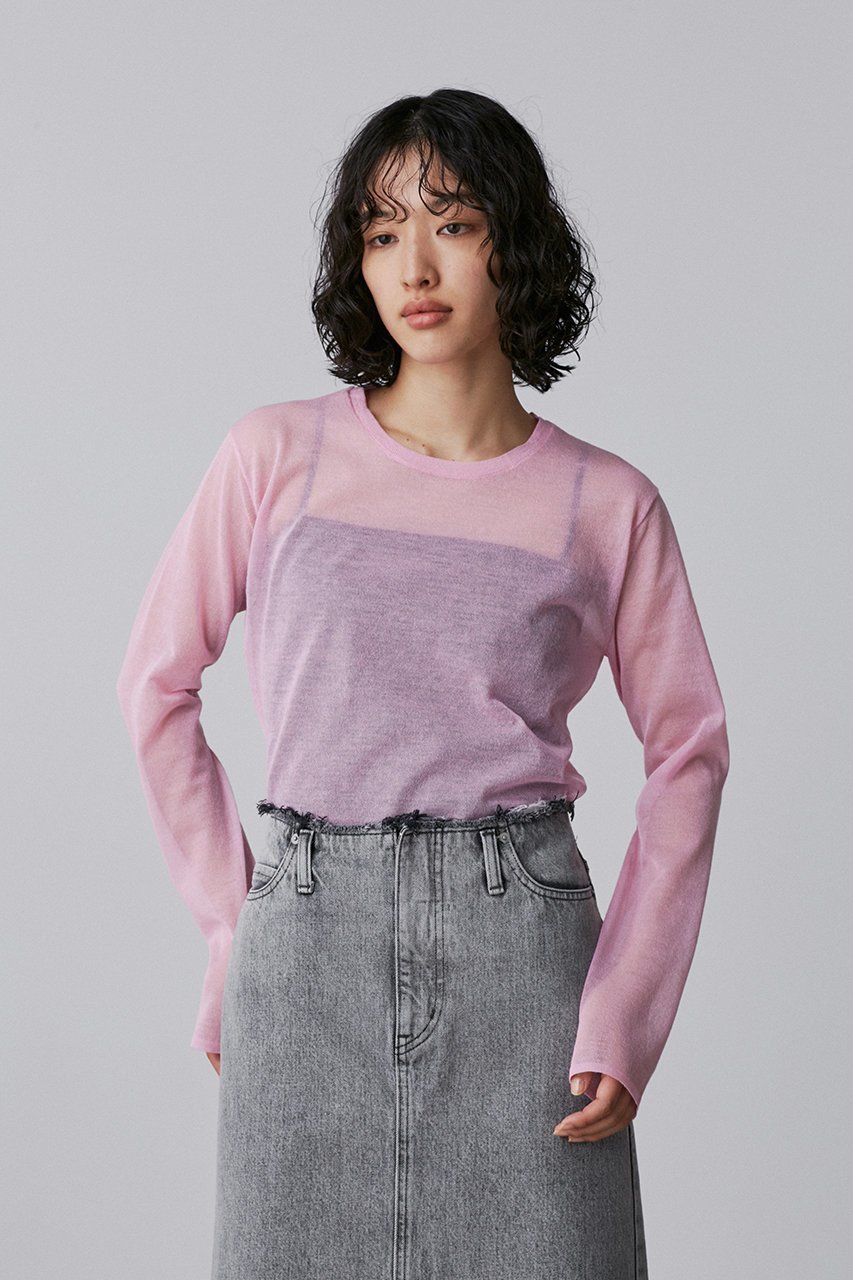 【イレーヴ/YLEVE】のPOLYESTER RAMMY シアーニットプルオーバー 人気、トレンドファッション・服の通販 founy(ファニー) 　ファッション　Fashion　レディースファッション　WOMEN　トップス・カットソー　Tops/Tshirt　ニット　Knit Tops　プルオーバー　Pullover　キャミソール　Camisole　サロペット　Overalls　シアー　Sheer　スリーブ　Sleeve　タンク　Tank　ベーシック　Basic　ロング　Long　夏　Summer　春　Spring　S/S・春夏　Ss・Spring/Summer　other-6|ID: prp329100004390279 ipo3291000000031331926
