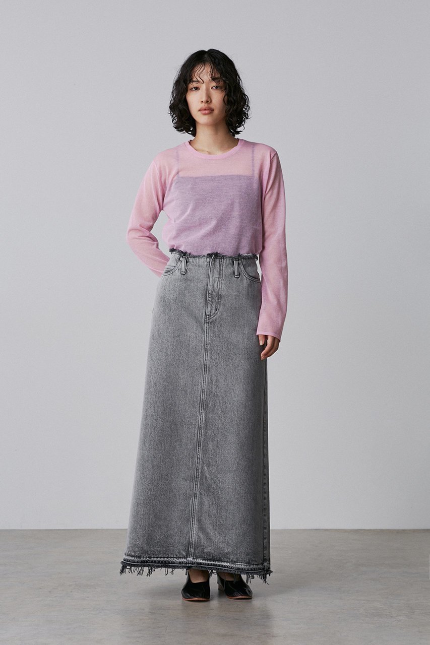 【イレーヴ/YLEVE】のPOLYESTER RAMMY シアーニットプルオーバー 人気、トレンドファッション・服の通販 founy(ファニー) 　ファッション　Fashion　レディースファッション　Fashion for Women　トップス・カットソー　Cut & Sew Tops　ニット　Knit Tops & Sweaters　カジュアルプルオーバー・ニットトップス　Pullovers & Knit Tops / Casual Pullovers　キャミソール　Camisole, Spaghetti Strap Top　サロペット　Overalls, Salopette　シアー　Sheer, See-Through　スリーブ　Sleeve, Long Sleeve / Short Sleeve　タンク　Tank Top, Sleeveless Top　ベーシック　Basic, Essential　ロング　Long, Long-Length　夏　Summer　春　Spring　S/S・春夏　SS, Spring/Summer, Warm Season　other-7|ID: prp329100004390279 ipo3291000000032948507