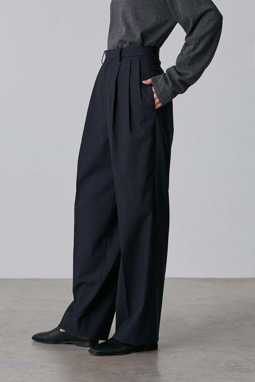 【イレーヴ/YLEVE】のウールシャンブレーパンツ 人気、トレンドファッション・服の通販 founy(ファニー) 　ファッション　Fashion　レディースファッション　Fashion for Women　パンツ　Pants & Trousers　シャンブレー　Chambray, Denim-Like Fabric　センター　Center, Center Line　ロング　Long, Long-Length　ワイド　Wide, Wide Fit　定番　Standard, Basic Item　other-8|ID: prp329100004390287 ipo3291000000032916937