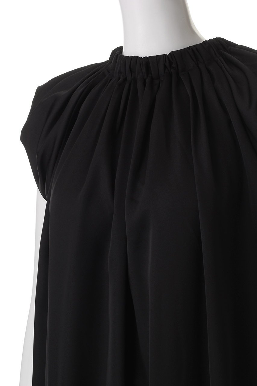 【マリリンムーン/MARILYN MOON】のギャザーバルーンサテンドレス 人気、トレンドファッション・服の通販 founy(ファニー) 　ファッション　Fashion　レディースファッション　Fashion for Women　ワンピース　Dresses　フォーマル・パーティードレス・結婚式用ドレス　Elegant & Casual Dresses　チュニック　Tunic Tops & Dresses　カットソー　Cut and Sewn Top　ギャザー　Gathered, Ruffled　サテン　Satin, Glossy Fabric　チュニック　Tunic, Long Top　ロング　Long, Long-Length　エレガント 上品　Elegant　other-5|ID: prp329100004390288 ipo3291000000032877495