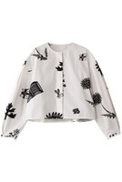 【プレインピープル/PLAIN PEOPLE】のボタニカル柄ジャケット 人気、トレンドファッション・服の通販 founy(ファニー) ファッション Fashion レディースファッション Fashion for Women アウター Coat / Outerwear Collection レディースジャケット・軽アウター Jackets エレガント 上品 Elegant ギャザー Gathered, Ruffled コンパクト Compact, Small Size ショート Short, Short Length ジャケット Jacket, Outerwear スタイリッシュ Stylish, Fashionable バランス Balance, Style Balance フロント Front, Front Design プリント Print, Printed Pattern ボタニカル Botanical, Floral Pattern モノトーン Monotone, Black and White |ID:prp329100004390293