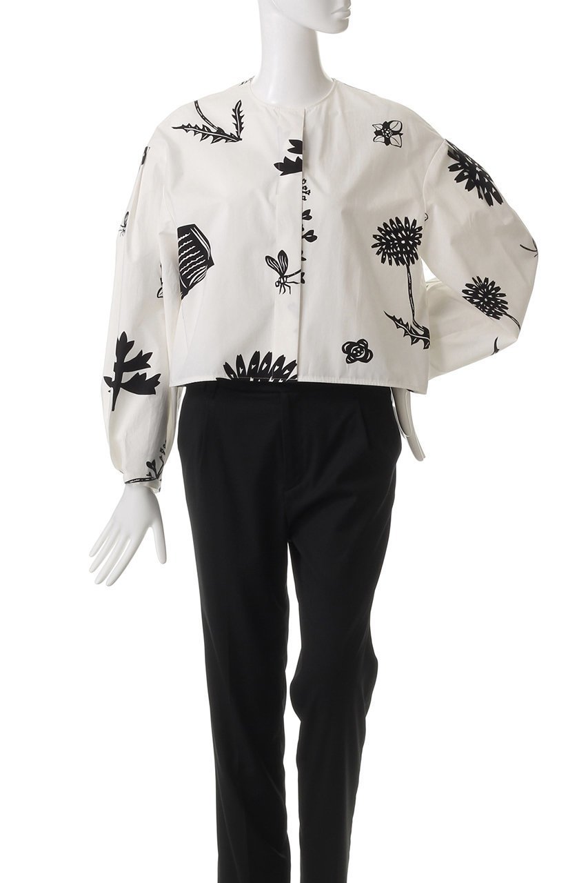 【プレインピープル/PLAIN PEOPLE】のボタニカル柄ジャケット 人気、トレンドファッション・服の通販 founy(ファニー) ファッション Fashion レディースファッション Fashion for Women アウター Coat / Outerwear Collection レディースジャケット・軽アウター Jackets エレガント 上品 Elegant ギャザー Gathered, Ruffled コンパクト Compact, Small Size ショート Short, Short Length ジャケット Jacket, Outerwear スタイリッシュ Stylish, Fashionable バランス Balance, Style Balance フロント Front, Front Design プリント Print, Printed Pattern ボタニカル Botanical, Floral Pattern モノトーン Monotone, Black and White other-2|ID: prp329100004390293 ipo3291000000035490631