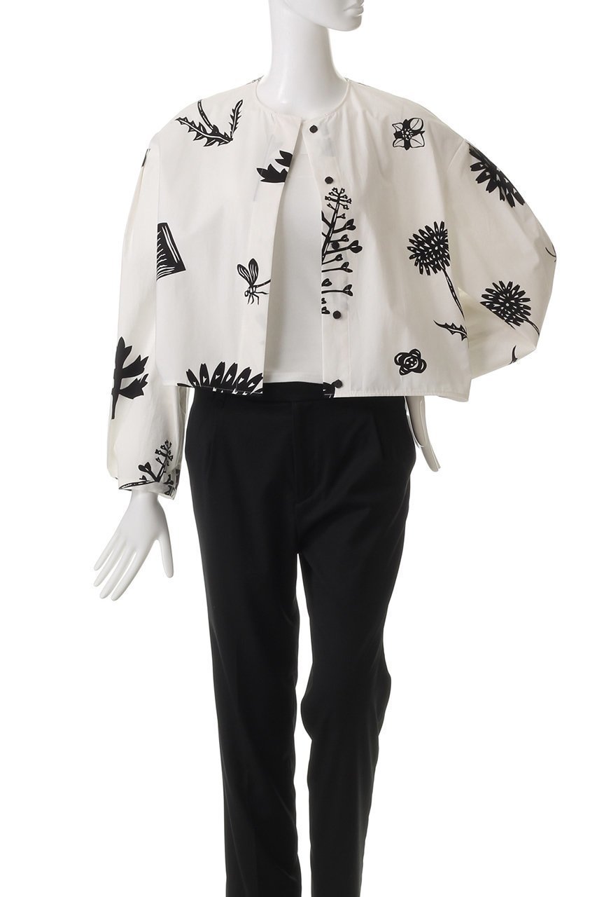 【プレインピープル/PLAIN PEOPLE】のボタニカル柄ジャケット 人気、トレンドファッション・服の通販 founy(ファニー) ファッション Fashion レディースファッション Fashion for Women アウター Coat / Outerwear Collection レディースジャケット・軽アウター Jackets エレガント 上品 Elegant ギャザー Gathered, Ruffled コンパクト Compact, Small Size ショート Short, Short Length ジャケット Jacket, Outerwear スタイリッシュ Stylish, Fashionable バランス Balance, Style Balance フロント Front, Front Design プリント Print, Printed Pattern ボタニカル Botanical, Floral Pattern モノトーン Monotone, Black and White other-7|ID: prp329100004390293 ipo3291000000035490639