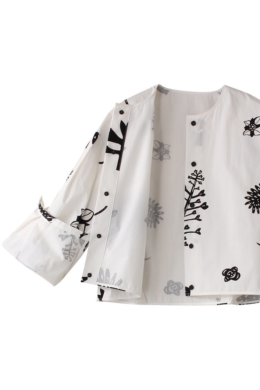 【プレインピープル/PLAIN PEOPLE】のボタニカル柄ジャケット 人気、トレンドファッション・服の通販 founy(ファニー) 　ファッション　Fashion　レディースファッション　Fashion for Women　アウター　Coat / Outerwear Collection　レディースジャケット・軽アウター　Jackets　エレガント 上品　Elegant　ギャザー　Gathered, Ruffled　コンパクト　Compact, Small Size　ショート　Short, Short Length　ジャケット　Jacket, Outerwear　スタイリッシュ　Stylish, Fashionable　バランス　Balance, Style Balance　フロント　Front, Front Design　プリント　Print, Printed Pattern　ボタニカル　Botanical, Floral Pattern　モノトーン　Monotone, Black and White　other-6|ID: prp329100004390293 ipo3291000000035654178