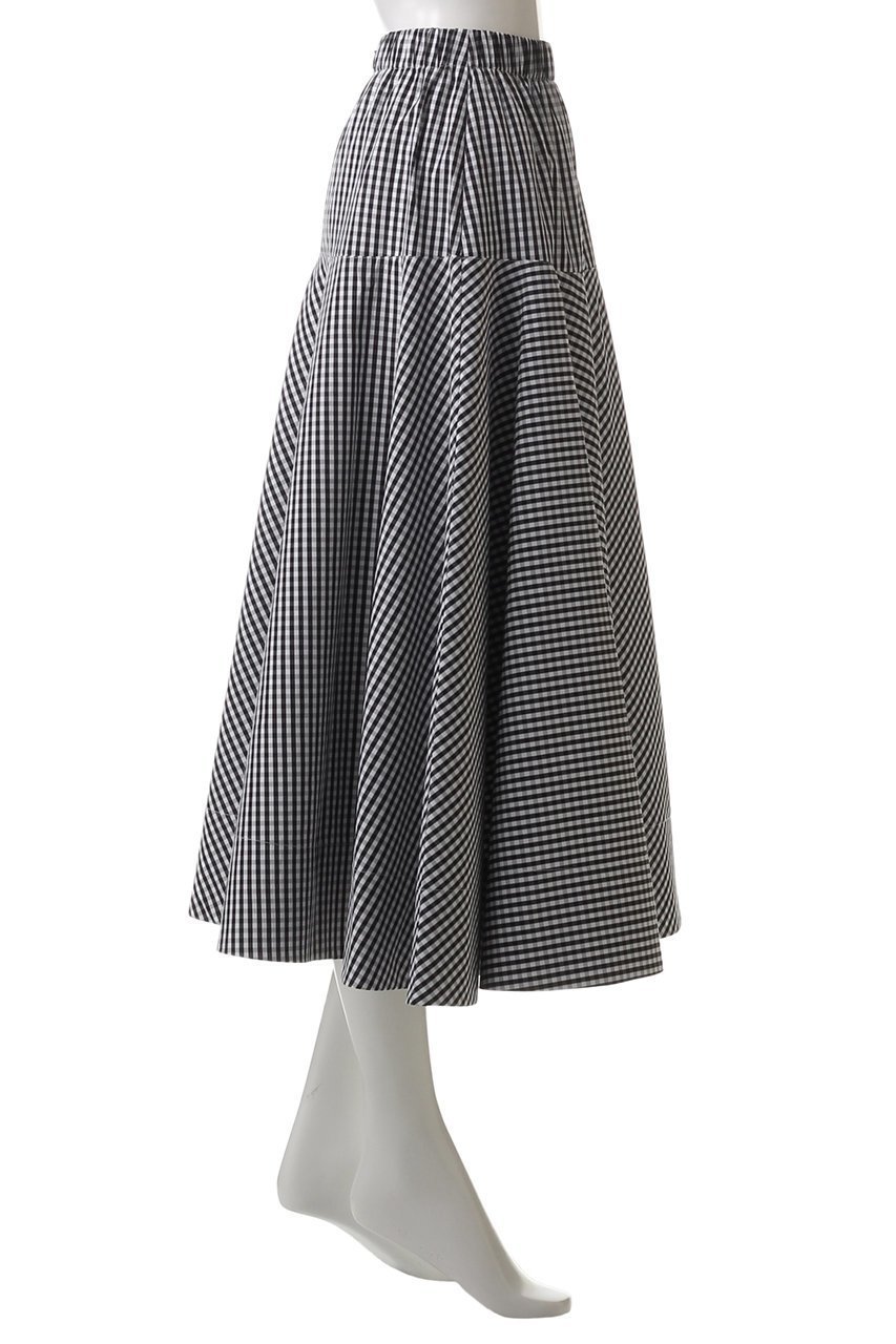 【マリリンムーン/MARILYN MOON】のギンガムチェックサーキュラースカート 人気、トレンドファッション・服の通販 founy(ファニー) 　ファッション　Fashion　レディースファッション　Fashion for Women　スカート　Skirts　ロングスカート　Long Skirts / Maxi & Midi Skirts　ギャザー　Gathered, Ruffled　ギンガム　Gingham, Gingham Fabric　チェック　Check, Plaid, Tartan　フェミニン　Feminine, Girly　フレア　Flare, Flared　ロング　Long, Long-Length　other-3|ID: prp329100004390321 ipo3291000000032824943