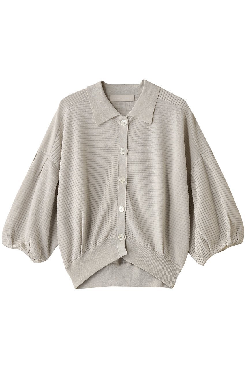 【マリリンムーン/MARILYN MOON】のリップルボーダーシアーニットポロ 人気、トレンドファッション・服の通販 founy(ファニー) 　ファッション　Fashion　レディースファッション　Fashion for Women　トップス・カットソー　Cut & Sew Tops　ニット　Knit Tops & Sweaters　カジュアルプルオーバー・ニットトップス　Pullovers & Knit Tops / Casual Pullovers　コンパクト　Compact, Small Size　シアー　Sheer, See-Through　ショルダー　Shoulder, Shoulder Strap　ドロップ　Drop Shoulder, Dropped Style　バルーン　Balloon, Balloon Silhouette　ペーパー　Paper, Kraft Paper　ポロシャツ　Polo Shirt, Collared Tee　吸水　Absorbent, Quick-Dry　夏　Summer　抗菌　Antibacterial, Bacteria-Resistant　 other-1|ID: prp329100004390323 ipo3291000000035690828