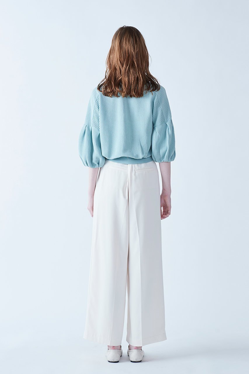 【マリリンムーン/MARILYN MOON】のリップルボーダーシアーニットポロ 人気、トレンドファッション・服の通販 founy(ファニー) 　ファッション　Fashion　レディースファッション　Fashion for Women　トップス・カットソー　Cut & Sew Tops　ニット　Knit Tops & Sweaters　カジュアルプルオーバー・ニットトップス　Pullovers & Knit Tops / Casual Pullovers　コンパクト　Compact, Small Size　シアー　Sheer, See-Through　ショルダー　Shoulder, Shoulder Strap　ドロップ　Drop Shoulder, Dropped Style　バルーン　Balloon, Balloon Silhouette　ペーパー　Paper, Kraft Paper　ポロシャツ　Polo Shirt, Collared Tee　吸水　Absorbent, Quick-Dry　夏　Summer　抗菌　Antibacterial, Bacteria-Resistant　other-8|ID: prp329100004390323 ipo3291000000035690837