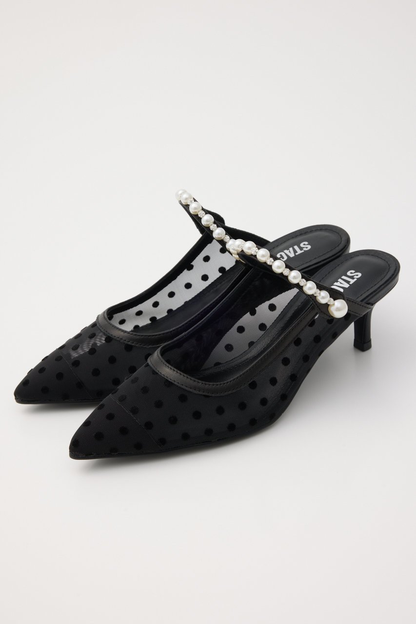 【スタッカート/STACCATO】のパールラインシースルードットミュール 人気、トレンドファッション・服の通販 founy(ファニー) 　ファッション　Fashion　レディースファッション　Fashion for Women　おすすめ　Recommended / Our Picks　エレガント 上品　Elegant　サンダル　Sandals, Summer Shoes　ストーン　Stone, Gem-Like　ドット　Polka Dot, Dot Pattern　パール　Pearl, Pearl Accent　メッシュ　Mesh, Net Fabric　夏　Summer　春　Spring　S/S・春夏　SS, Spring/Summer, Warm Season　 other-1|ID: prp329100004390373 ipo3291000000032860906