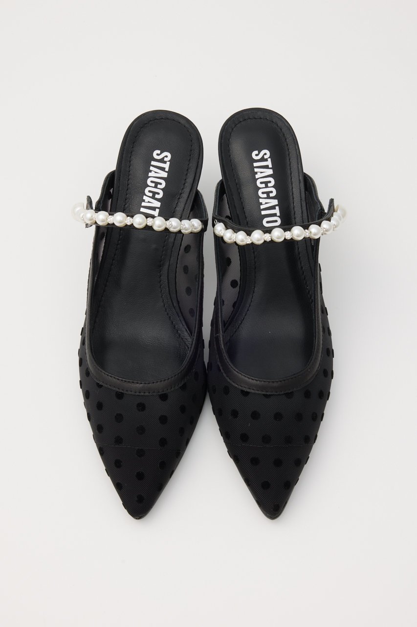 【スタッカート/STACCATO】のパールラインシースルードットミュール 人気、トレンドファッション・服の通販 founy(ファニー) 　ファッション　Fashion　レディースファッション　Fashion for Women　おすすめ　Recommended / Our Picks　エレガント 上品　Elegant　サンダル　Sandals, Summer Shoes　ストーン　Stone, Gem-Like　ドット　Polka Dot, Dot Pattern　パール　Pearl, Pearl Accent　メッシュ　Mesh, Net Fabric　夏　Summer　春　Spring　S/S・春夏　SS, Spring/Summer, Warm Season　other-3|ID: prp329100004390373 ipo3291000000034940157