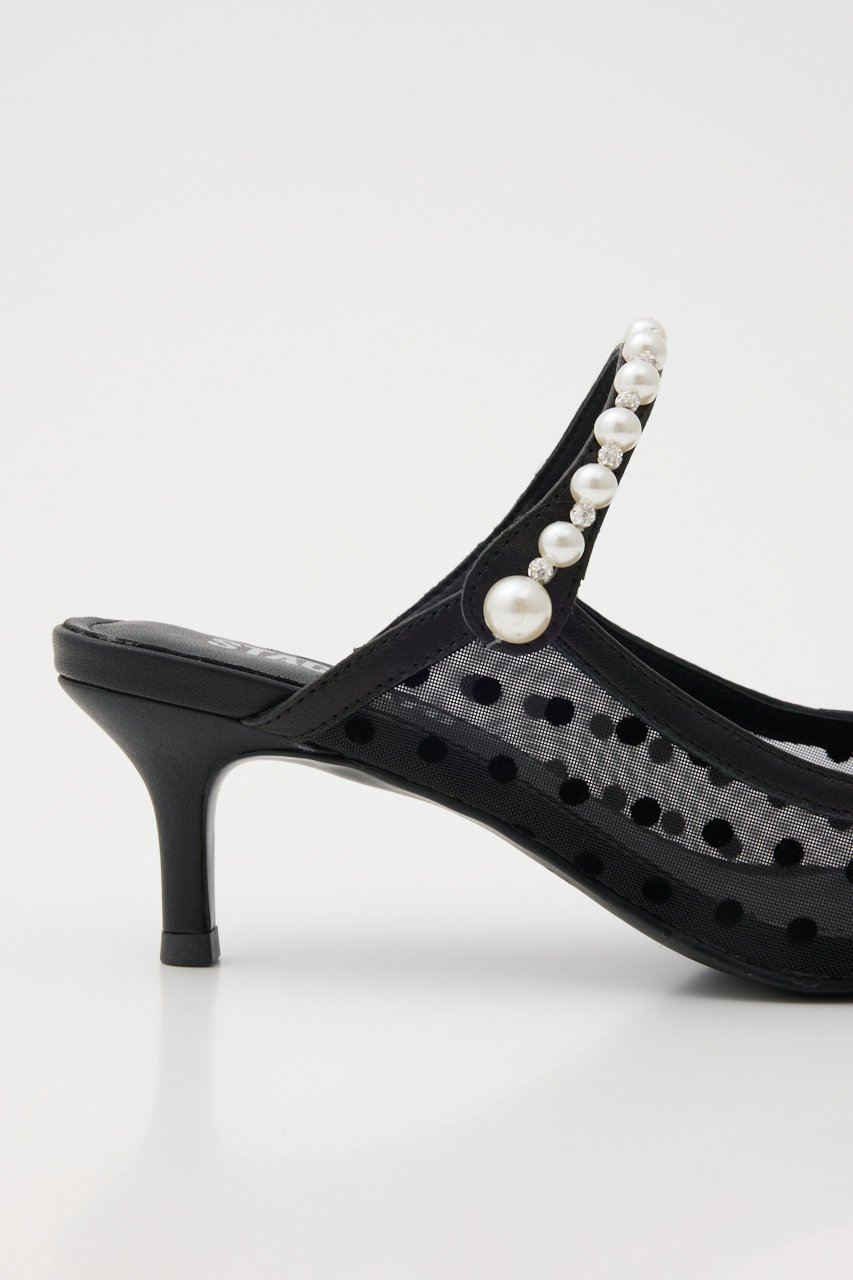 【スタッカート/STACCATO】のパールラインシースルードットミュール 人気、トレンドファッション・服の通販 founy(ファニー) 　ファッション　Fashion　レディースファッション　Fashion for Women　おすすめ　Recommended / Our Picks　エレガント 上品　Elegant　サンダル　Sandals, Summer Shoes　ストーン　Stone, Gem-Like　ドット　Polka Dot, Dot Pattern　パール　Pearl, Pearl Accent　メッシュ　Mesh, Net Fabric　夏　Summer　春　Spring　S/S・春夏　SS, Spring/Summer, Warm Season　other-6|ID: prp329100004390373 ipo3291000000034940160