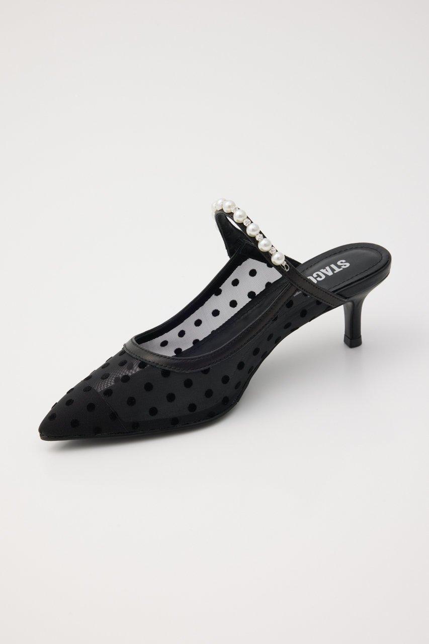 【スタッカート/STACCATO】のパールラインシースルードットミュール 人気、トレンドファッション・服の通販 founy(ファニー) 　ファッション　Fashion　レディースファッション　Fashion for Women　おすすめ　Recommended / Our Picks　エレガント 上品　Elegant　サンダル　Sandals, Summer Shoes　ストーン　Stone, Gem-Like　ドット　Polka Dot, Dot Pattern　パール　Pearl, Pearl Accent　メッシュ　Mesh, Net Fabric　夏　Summer　春　Spring　S/S・春夏　SS, Spring/Summer, Warm Season　other-8|ID: prp329100004390373 ipo3291000000034940162