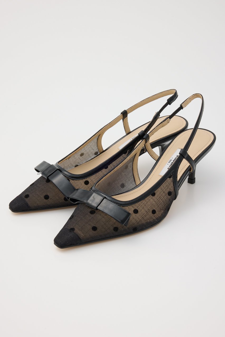 【スタッカート/STACCATO】のドットヌーディーバックスリングパンプス 人気、トレンドファッション・服の通販 founy(ファニー) 　ファッション　Fashion　レディースファッション　Fashion for Women　バッグ　Bags　クール　Cool, Chic　スクエア　Square, Square Shape　スタイリッシュ　Stylish, Fashionable　ダウン　Down, Puffer　ドット　Polka Dot, Dot Pattern　リボン　Ribbon, Bow　 other-1|ID: prp329100004390377 ipo3291000000035058645