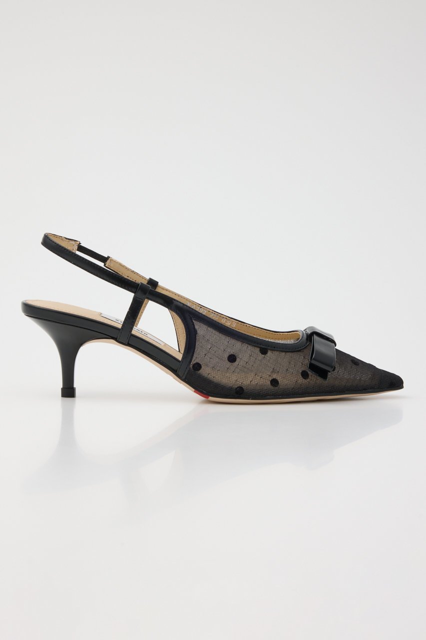 【スタッカート/STACCATO】のドットヌーディーバックスリングパンプス 人気、トレンドファッション・服の通販 founy(ファニー) 　ファッション　Fashion　レディースファッション　Fashion for Women　バッグ　Bags　クール　Cool, Chic　スクエア　Square, Square Shape　スタイリッシュ　Stylish, Fashionable　ダウン　Down, Puffer　ドット　Polka Dot, Dot Pattern　リボン　Ribbon, Bow　other-4|ID: prp329100004390377 ipo3291000000035058651