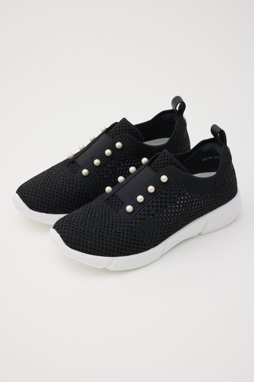 【スタッカート/STACCATO】のミニマルパールライトスリッポン インテリア・キッズ・メンズ・レディースファッション・服の通販 founy(ファニー) ファッション Fashion レディースファッション Fashion for Women ストーン Stone, Gem-Like スニーカー Sneakers, Trainers パール Pearl, Pearl Accent メッシュ Mesh, Net Fabric 軽量 Lightweight, Ultra Light ブラック|ID: prp329100004390390 ipo3291000000036037054