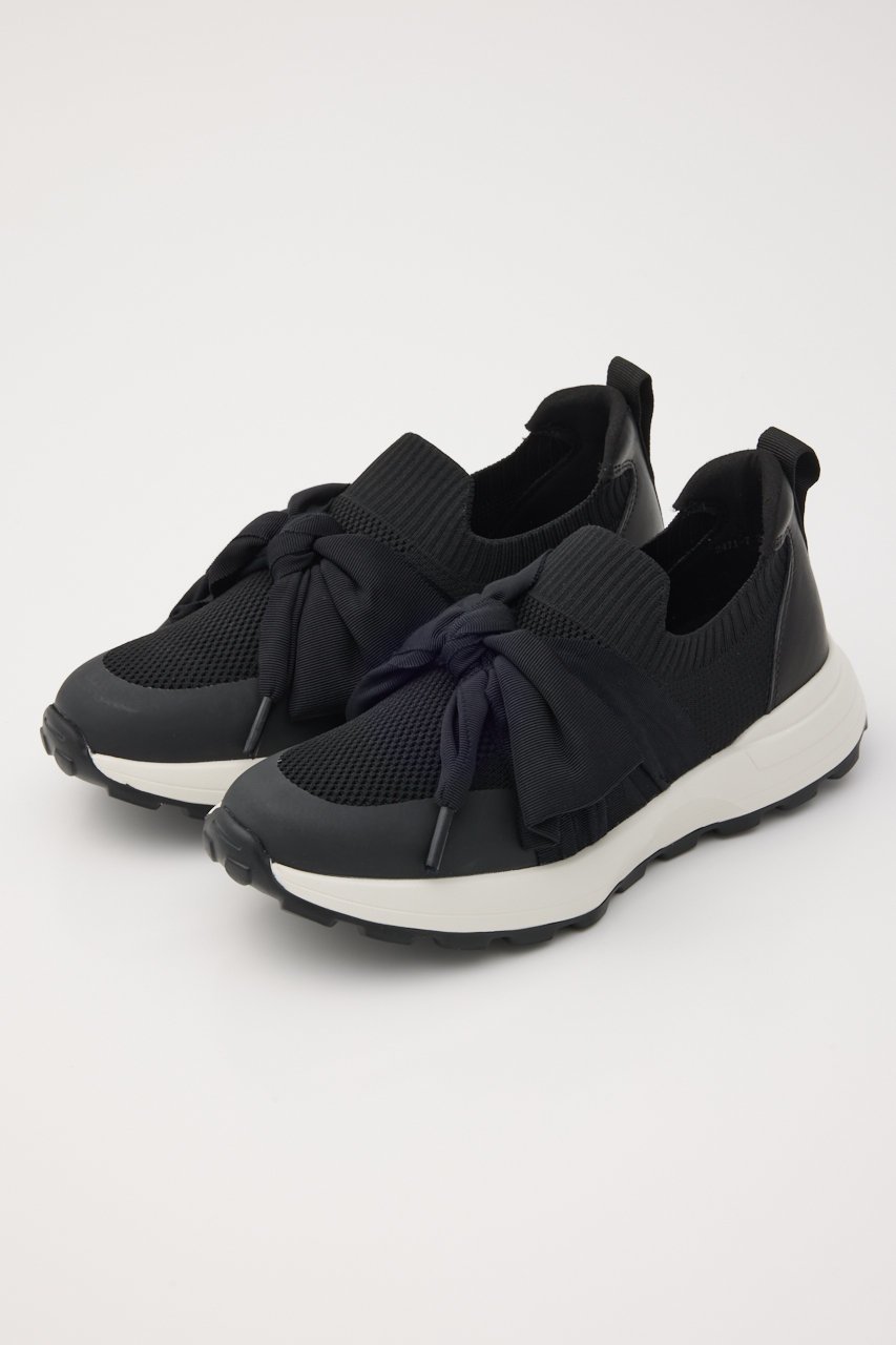 【スタッカート/STACCATO】のBIGリボンニットスリッポン インテリア・キッズ・メンズ・レディースファッション・服の通販 founy(ファニー) 　ファッション　Fashion　レディースファッション　Fashion for Women　トップス・カットソー　Cut & Sew Tops　ニット　Knit Tops & Sweaters　スニーカー　Sneakers, Trainers　フィット　Fit, Slim Fit　リボン　Ribbon, Bow　エレガント 上品　Elegant　ブラック|ID: prp329100004390391 ipo3291000000035058741