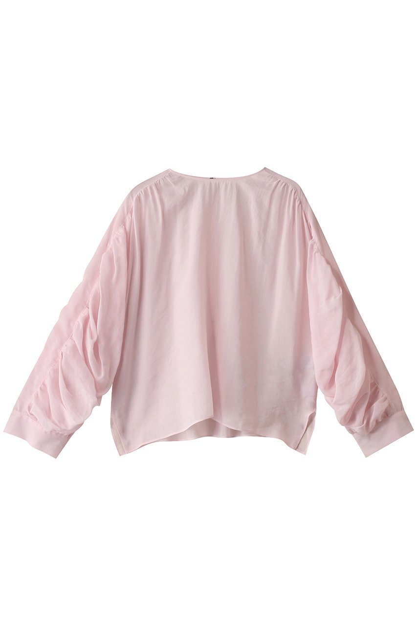【ベイジ,/BEIGE,】のPAULINE(ポリーヌ)/タックギャザーリネンボリュームブラウス インテリア・キッズ・メンズ・レディースファッション・服の通販 founy(ファニー) 　ファッション　Fashion　レディースファッション　Fashion for Women　トップス・カットソー　Cut & Sew Tops　シャツ・ブラウス・オフィスカジュアル　Elegant Blouses & Button-Ups　エアリー　Airy Texture　ギャザー　Gathered, Ruffled　シンプル　Simple, Minimal　スラックス　Slacks, Dress Pants　スリーブ　Sleeve, Long Sleeve / Short Sleeve　デニム　Denim, Jeans Material　フェミニン　Feminine, Girly　リネン　Linen, Linen Fabric　ロング　Long, Long-Length　再入荷　Restock / Back in Stock　Light Pink|ID: prp329100004390394 ipo3291000000032865163