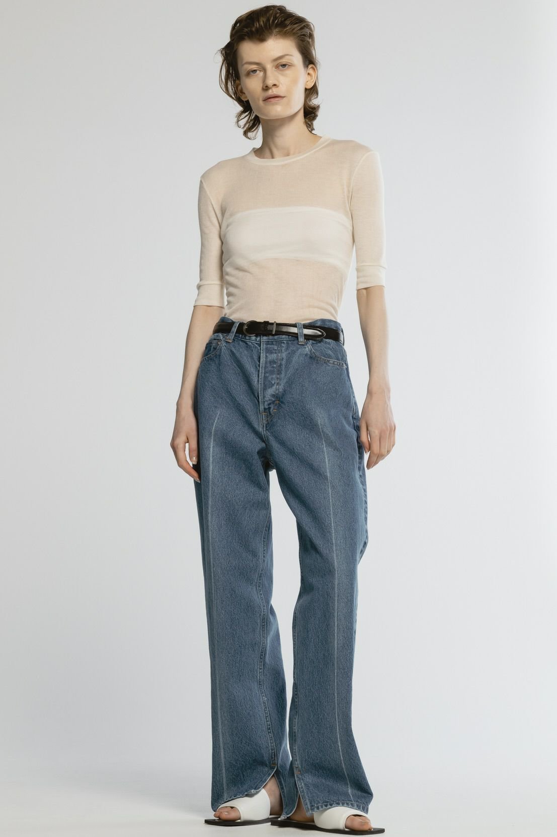 【チノ/CINOH】のデニムクリースパンツ 人気、トレンドファッション・服の通販 founy(ファニー) 　ファッション　Fashion　レディースファッション　Fashion for Women　パンツ　Pants & Trousers　デニムパンツ・ジーンズ・美脚デニム　Denim Jeans & Pants　クロップド　Cropped, Short Length　ストレート　Straight, Straight Cut　タートルネック　Turtleneck, High Neck　デニム　Denim, Jeans Material　ワイド　Wide, Wide Fit　定番　Standard, Basic Item　other-6|ID: prp329100004391777 ipo3291000000032917801
