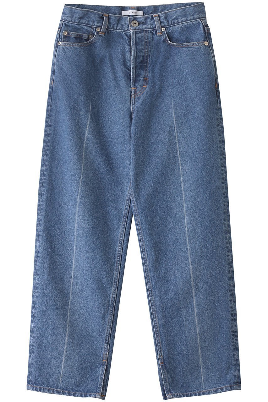 【チノ/CINOH】のデニムクリースパンツ 人気、トレンドファッション・服の通販 founy(ファニー) 　ファッション　Fashion　レディースファッション　Fashion for Women　パンツ　Pants & Trousers　デニムパンツ・ジーンズ・美脚デニム　Denim Jeans & Pants　クロップド　Cropped, Short Length　ストレート　Straight, Straight Cut　タートルネック　Turtleneck, High Neck　デニム　Denim, Jeans Material　ワイド　Wide, Wide Fit　定番　Standard, Basic Item　 other-1|ID: prp329100004391777 ipo3291000000035550685