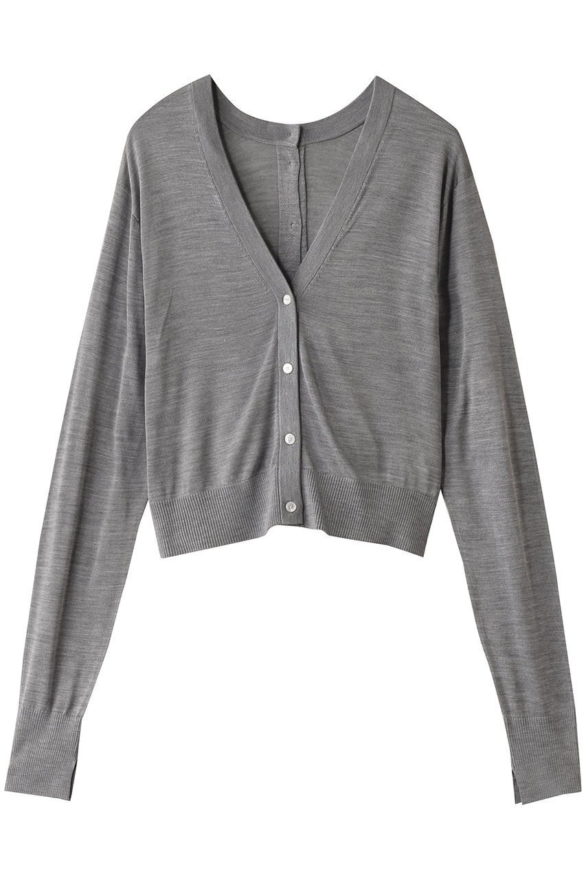 【チノ/CINOH】のシルクニットカーディガン インテリア・キッズ・メンズ・レディースファッション・服の通販 founy(ファニー) 　ファッション　Fashion　レディースファッション　Fashion for Women　トップス・カットソー　Cut & Sew Tops　ニット　Knit Tops & Sweaters　カーディガン・羽織り　Layered Style Cardigans　なめらか　Smooth, Silky Texture　インド　Indian Textile　カーディガン　Cardigan, Knitwear　シルク　Silk, 100% Silk　ベーシック　Basic, Essential　ミックス　Mix, Mixed Style　グレー|ID: prp329100004391778 ipo3291000000032948873