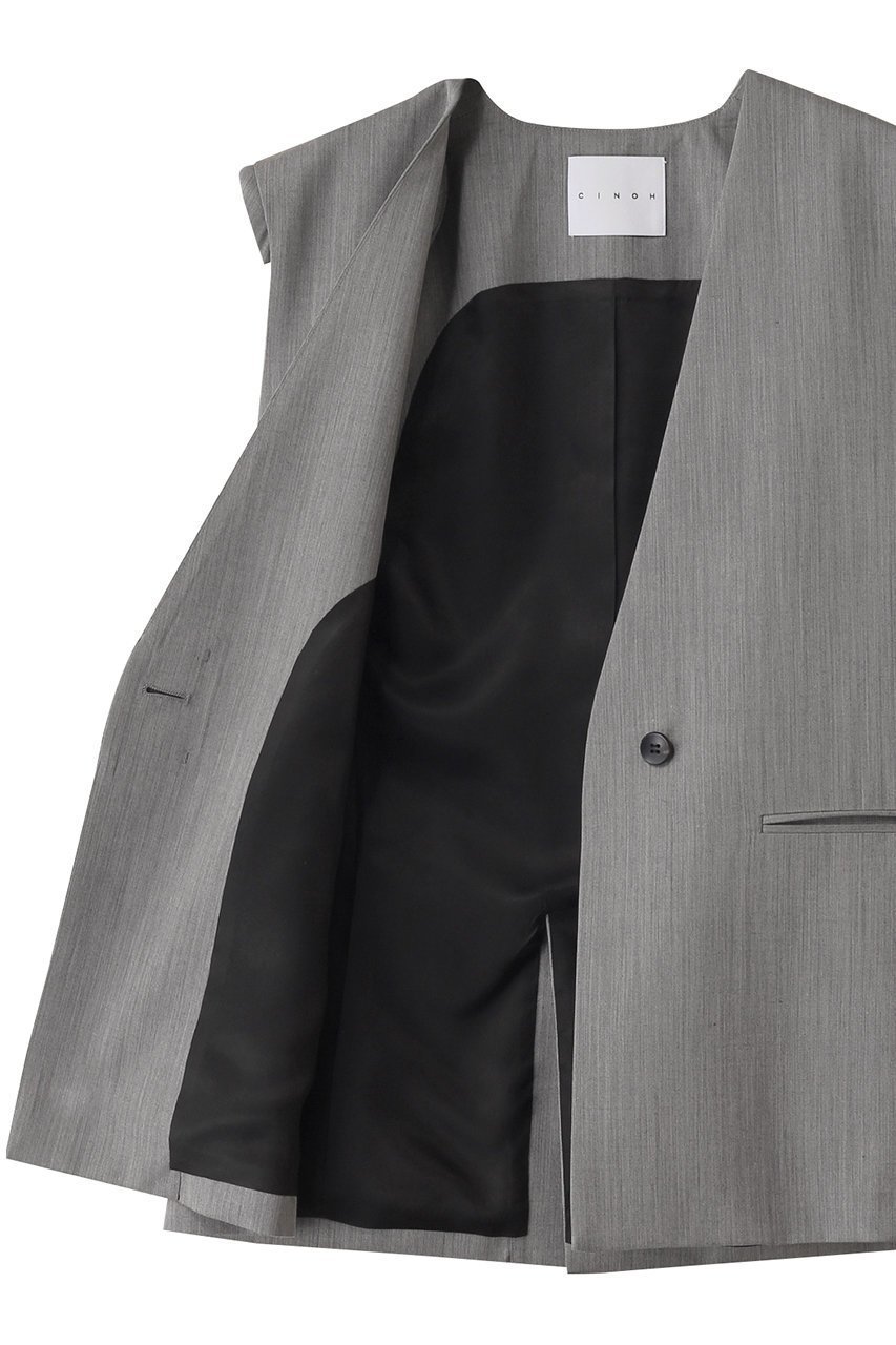 【チノ/CINOH】のサマーウールジレ 人気、トレンドファッション・服の通販 founy(ファニー) 　ファッション　Fashion　レディースファッション　Fashion for Women　アウター　Coat / Outerwear Collection　レディースジャケット・軽アウター　Jackets　シンプル　Simple, Minimal　ジャケット　Jacket, Outerwear　ベスト　Vest, Waistcoat　マニッシュ　Mannish, Boyish　other-6|ID: prp329100004391781 ipo3291000000032965465