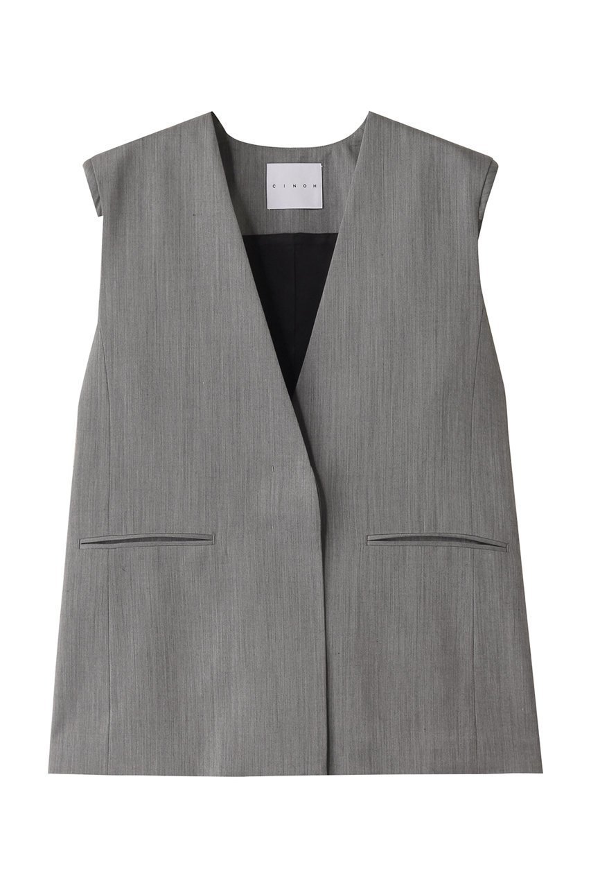 【チノ/CINOH】のサマーウールジレ インテリア・キッズ・メンズ・レディースファッション・服の通販 founy(ファニー) 　ファッション　Fashion　レディースファッション　Fashion for Women　アウター　Coat / Outerwear Collection　レディースジャケット・軽アウター　Jackets　シンプル　Simple, Minimal　ジャケット　Jacket, Outerwear　ベスト　Vest, Waistcoat　マニッシュ　Mannish, Boyish　グレー|ID: prp329100004391781 ipo3291000000034956374