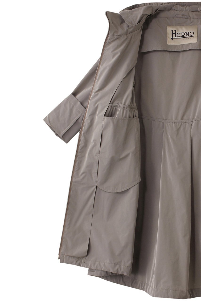 【ヘルノ/HERNO】のポリエステル切替フーディーコート 人気、トレンドファッション・服の通販 founy(ファニー) 　ファッション　Fashion　レディースファッション　Fashion for Women　アウター　Coat / Outerwear Collection　コート・ロングコート・ピーコート　Long Coats, Peacoats & More　スリーブ　Sleeve, Long Sleeve / Short Sleeve　フェミニン　Feminine, Girly　ロング　Long, Long-Length　切替　Switching, Contrast Panel　other-6|ID: prp329100004391783 ipo3291000000032930534