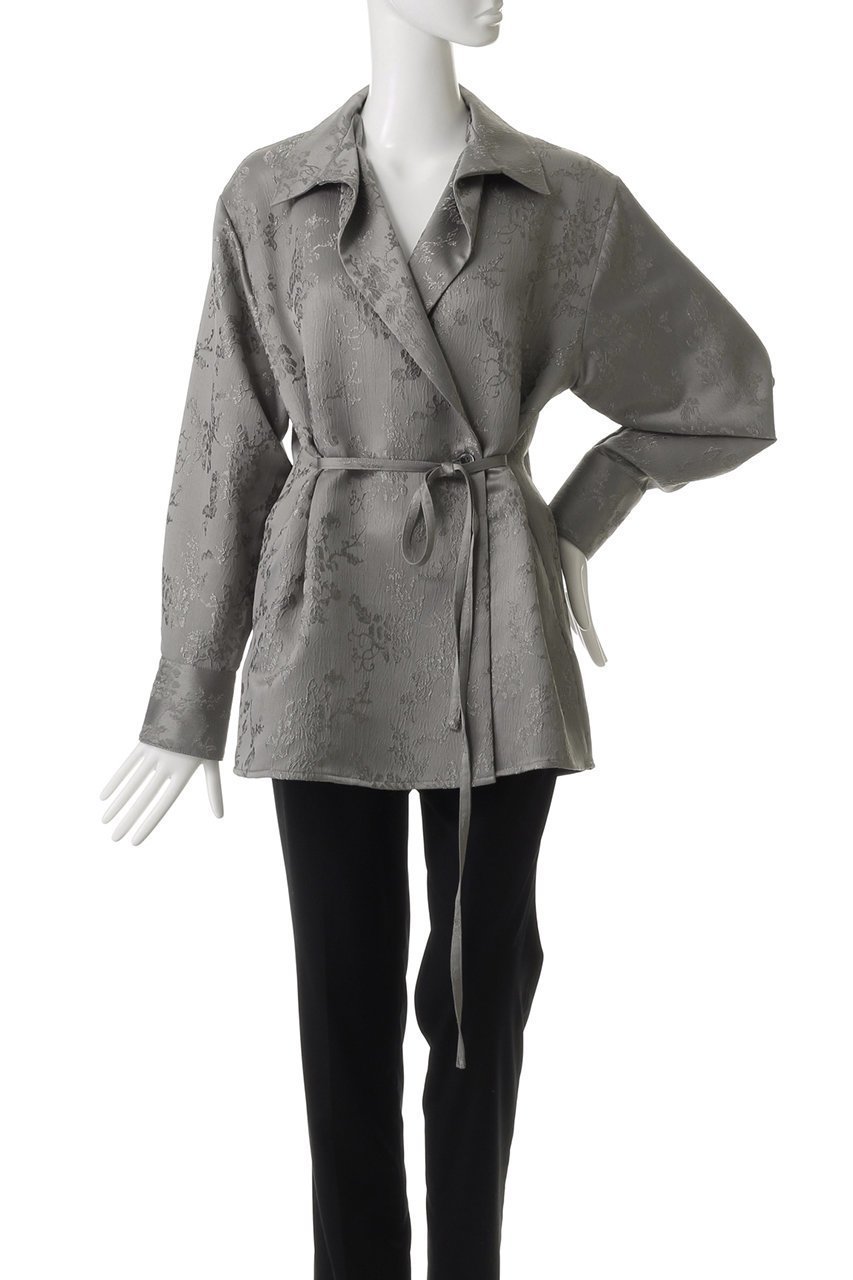 【マノフ/MANOF】のJACQUARD CACHECOEUR SHIRTS/シャツ 人気、トレンドファッション・服の通販 founy(ファニー) 　ファッション　Fashion　レディースファッション　Fashion for Women　トップス・カットソー　Cut & Sew Tops　シャツ・ブラウス・オフィスカジュアル　Elegant Blouses & Button-Ups　ジャカード／ジャガード　Jacquard, Woven Pattern　スリーブ　Sleeve, Long Sleeve / Short Sleeve　デコルテ　Décolleté, Neckline　マニッシュ　Mannish, Boyish　ロング　Long, Long-Length　エレガント 上品　Elegant　ビジネス 仕事 通勤　Business / Work / Commuting　other-2|ID: prp329100004391802 ipo3291000000034955616