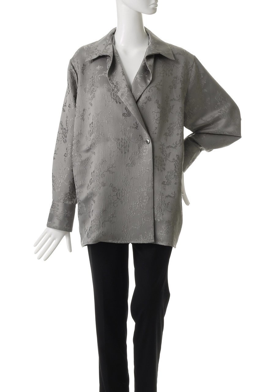 【マノフ/MANOF】のJACQUARD CACHECOEUR SHIRTS/シャツ 人気、トレンドファッション・服の通販 founy(ファニー) 　ファッション　Fashion　レディースファッション　Fashion for Women　トップス・カットソー　Cut & Sew Tops　シャツ・ブラウス・オフィスカジュアル　Elegant Blouses & Button-Ups　ジャカード／ジャガード　Jacquard, Woven Pattern　スリーブ　Sleeve, Long Sleeve / Short Sleeve　デコルテ　Décolleté, Neckline　マニッシュ　Mannish, Boyish　ロング　Long, Long-Length　エレガント 上品　Elegant　ビジネス 仕事 通勤　Business / Work / Commuting　other-6|ID: prp329100004391802 ipo3291000000034955622