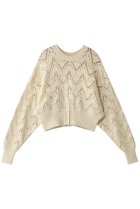 【マノフ/MANOF】のCROCHET ZIP KNIT TOPS/ニット IVORY|ID:prp329100004391803