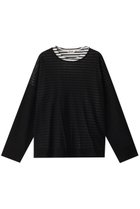 【オブラダ/Oblada】のシアーレイヤー ロングTシャツ 人気、トレンドファッション・服の通販 founy(ファニー) ファッション Fashion レディースファッション Fashion for Women トップス・カットソー Cut & Sew Tops シャツ・ブラウス・オフィスカジュアル Elegant Blouses & Button-Ups ロングTシャツ・Tシャツ Longline T-Shirts & Tees カットソー・ベーシックTシャツ Cut-and-Sewn Tops / Stretch Tees & Basics インナー Innerwear シアー Sheer, See-Through シンプル Simple, Minimal スリーブ Sleeve, Long Sleeve / Short Sleeve トレンド Trend, Trending Now ボーダー Border, Stripe ロング Long, Long-Length エレガント 上品 Elegant thumbnail ブラック|ID: prp329100004391804 ipo3291000000035421239