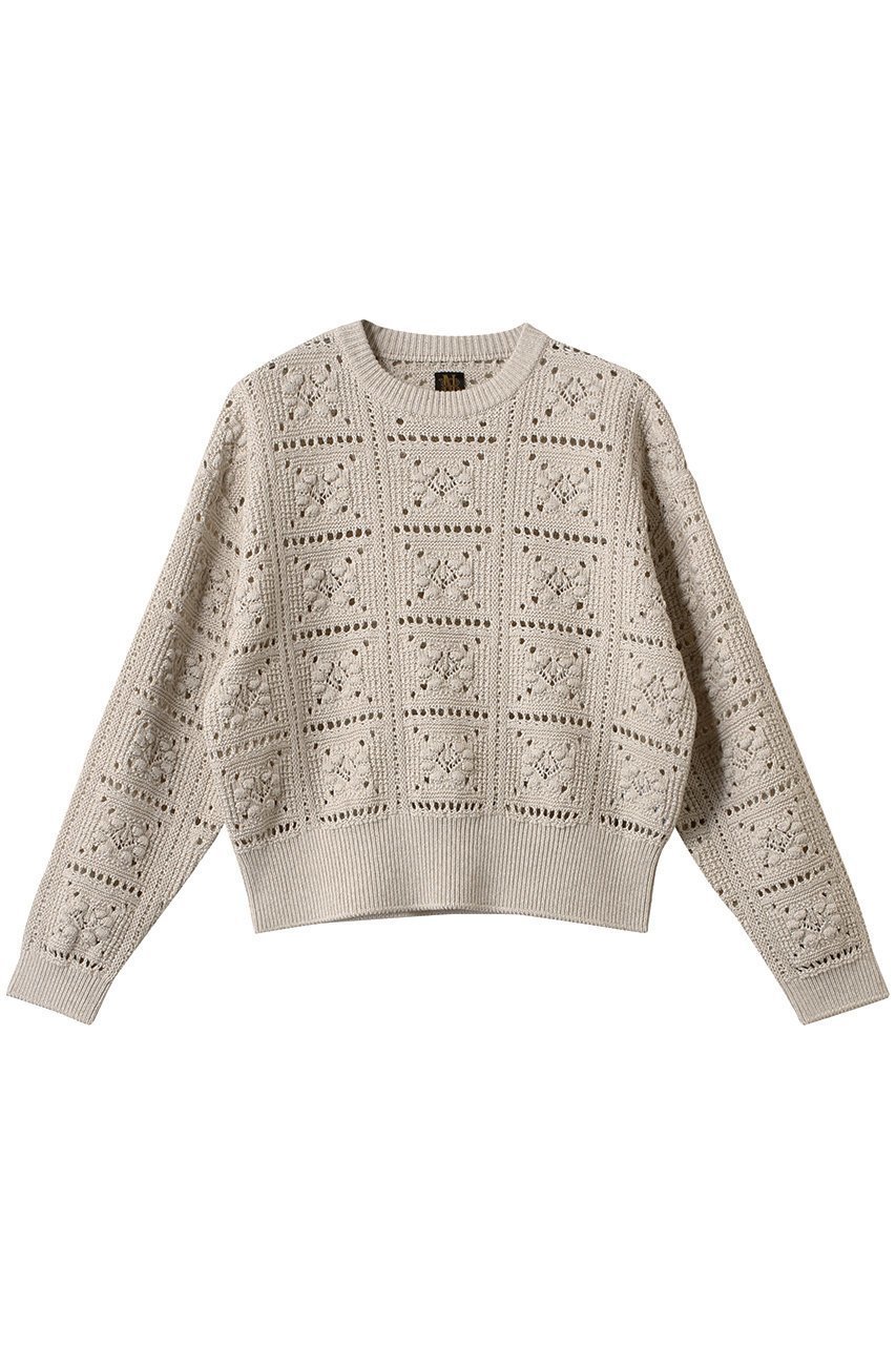 【バトナー/BATONER】のGRASSY レースクルーネック 人気、トレンドファッション・服の通販 founy(ファニー) 　ファッション　Fashion　レディースファッション　Fashion for Women　トップス・カットソー　Cut & Sew Tops　ニット　Knit Tops & Sweaters　カジュアルプルオーバー・ニットトップス　Pullovers & Knit Tops / Casual Pullovers　クラシック　Classic, Timeless Style　ショート　Short, Short Length　リネン　Linen, Linen Fabric　レース　Lace, Lace Fabric　 other-1|ID: prp329100004391827 ipo3291000000032948618