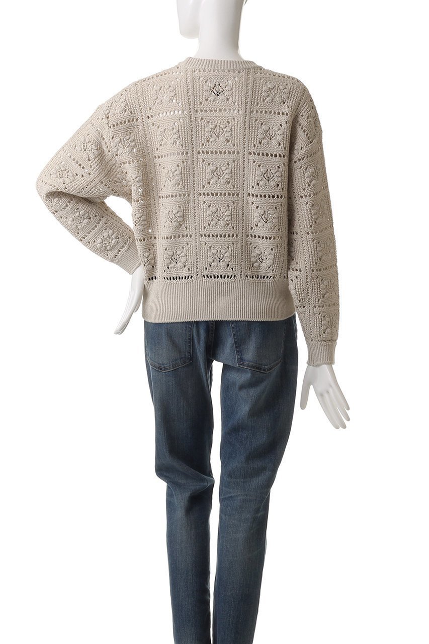 【バトナー/BATONER】のGRASSY レースクルーネック 人気、トレンドファッション・服の通販 founy(ファニー) 　ファッション　Fashion　レディースファッション　Fashion for Women　トップス・カットソー　Cut & Sew Tops　ニット　Knit Tops & Sweaters　カジュアルプルオーバー・ニットトップス　Pullovers & Knit Tops / Casual Pullovers　クラシック　Classic, Timeless Style　ショート　Short, Short Length　リネン　Linen, Linen Fabric　レース　Lace, Lace Fabric　other-4|ID: prp329100004391827 ipo3291000000032948642