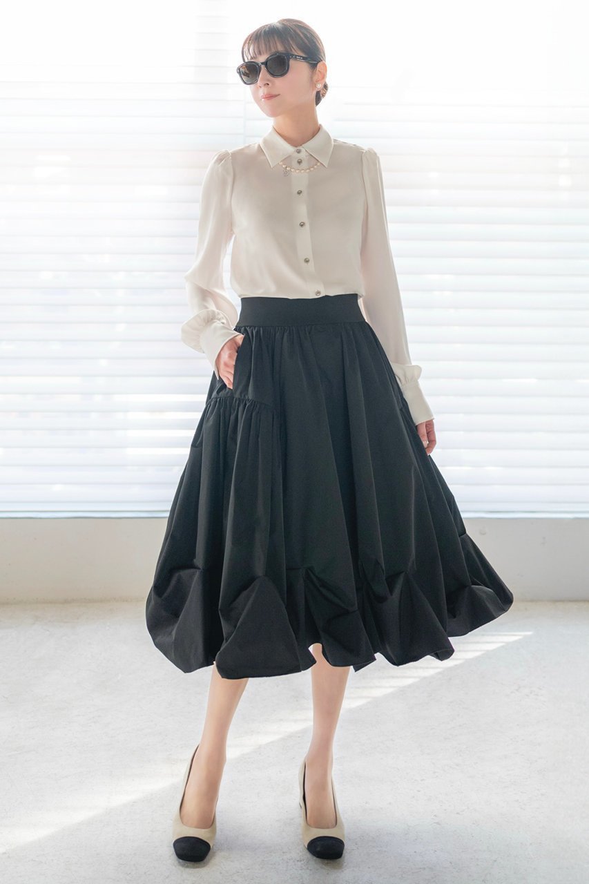 【デイジーリン/DAISY LIN】のSkirt “Luxe noir” 人気、トレンドファッション・服の通販 founy(ファニー) 　ファッション　Fashion　レディースファッション　Fashion for Women　スカート　Skirts　おすすめ　Recommended / Our Picks　ウォッシャブル　Machine Washable　ギャザー　Gathered, Ruffled　ストレッチ　Stretch, Stretchy Fabric　タフタ　Taffeta, Structured Fabric　パーティ　Party, Party Style　ラグジュアリー　Luxury, Elegant　ランダム　Random, Irregular　エレガント 上品　Elegant　人気　Popular, Best Seller　other-4|ID: prp329100004391836 ipo3291000000032825013