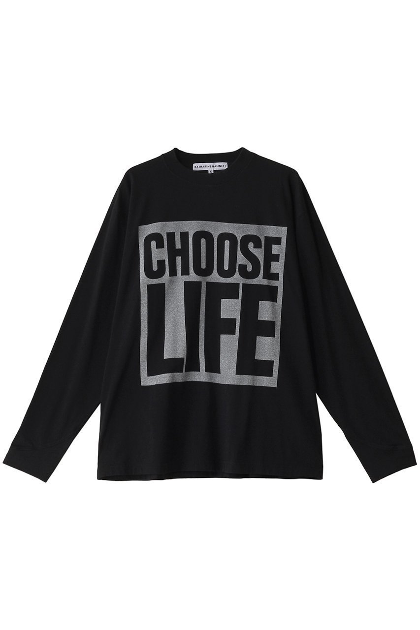 【キャサリンハムネット/KATHARINE HAMNETT LONDON】の【UNISEX】ロングスリーブスローガンTシャツ インテリア・キッズ・メンズ・レディースファッション・服の通販 founy(ファニー) 　ファッション　Fashion　レディースファッション　Fashion for Women　トップス・カットソー　Cut & Sew Tops　シャツ・ブラウス・オフィスカジュアル　Elegant Blouses & Button-Ups　ロングTシャツ・Tシャツ　Longline T-Shirts & Tees　カットソー・ベーシックTシャツ　Cut-and-Sewn Tops / Stretch Tees & Basics　ユニセックス　Unisex, Genderless　オーガニック　Organic Cotton　スリーブ　Sleeve, Long Sleeve / Short Sleeve　トレンド　Trend, Trending Now　プリント　Print, Printed Pattern　ボックス　Boxy, Box Shape　ロング　Long, Long-Length　長袖　Long Sleeve, Full Sleeve　ブラック|ID: prp329100004393588 ipo3291000000032860025