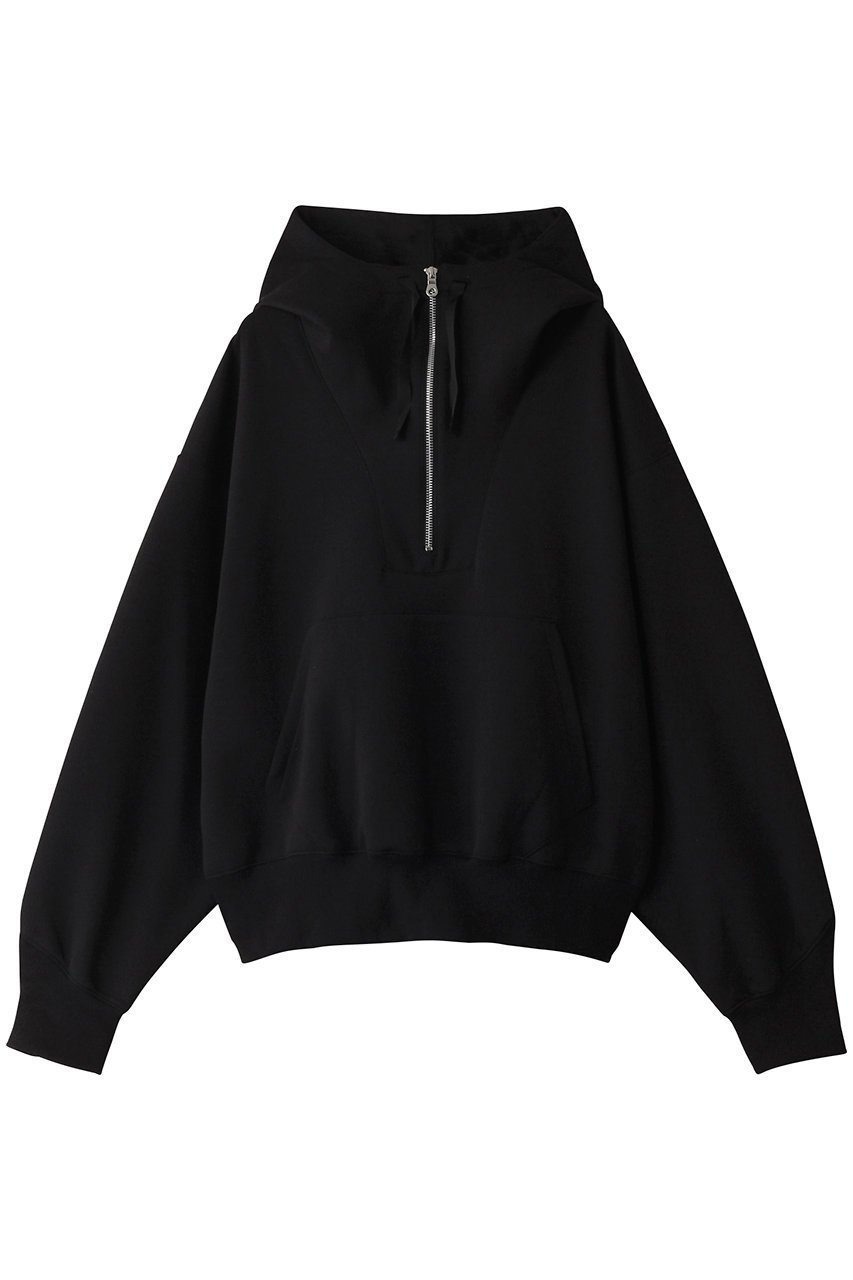 【キャサリンハムネット/KATHARINE HAMNETT LONDON】の【UNISEX】ハイネックジップフーディ インテリア・キッズ・メンズ・レディースファッション・服の通販 founy(ファニー) 　ファッション　Fashion　レディースファッション　Fashion for Women　トップス・カットソー　Cut & Sew Tops　シャツ・ブラウス・オフィスカジュアル　Elegant Blouses & Button-Ups　レディースパーカー・カジュアルフーディー　Casual Hoodies & Sweatshirts　ロングTシャツ・Tシャツ　Longline T-Shirts & Tees　スウェット・クルーネックトップス　Sweatshirts & Crewnecks / Relaxed Fit Sweat Tops　カットソー・ベーシックTシャツ　Cut-and-Sewn Tops / Stretch Tees & Basics　ユニセックス　Unisex, Genderless　ブラック|ID: prp329100004393589 ipo3291000000032873079