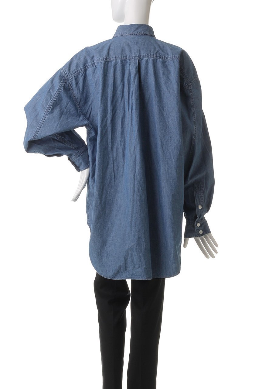 【キャサリンハムネット/KATHARINE HAMNETT LONDON】の【UNISEX】デニムパラシュートロングテイルシャツ 人気、トレンドファッション・服の通販 founy(ファニー) 　ファッション　Fashion　レディースファッション　Fashion for Women　トップス・カットソー　Cut & Sew Tops　シャツ・ブラウス・オフィスカジュアル　Elegant Blouses & Button-Ups　ユニセックス　Unisex, Genderless　スリーブ　Sleeve, Long Sleeve / Short Sleeve　デニム　Denim, Jeans Material　トレンド　Trend, Trending Now　ビッグ　Big, Oversized　ポケット　Pocket, Pocket Detail　ロング　Long, Long-Length　定番　Standard, Basic Item　other-4|ID: prp329100004393590 ipo3291000000032808581