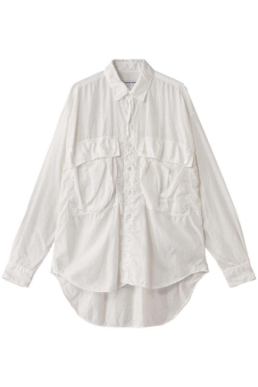 【キャサリンハムネット/KATHARINE HAMNETT LONDON】の【UNISEX】パラシュートロングテイルシャツ 人気、トレンドファッション・服の通販 founy(ファニー) 　ファッション　Fashion　レディースファッション　Fashion for Women　トップス・カットソー　Cut & Sew Tops　シャツ・ブラウス・オフィスカジュアル　Elegant Blouses & Button-Ups　ユニセックス　Unisex, Genderless　コレクション　Collection, Seasonal Line　シルク　Silk, 100% Silk　スリーブ　Sleeve, Long Sleeve / Short Sleeve　ロング　Long, Long-Length　ヴィンテージ　Vintage Style　定番　Standard, Basic Item　 other-1|ID: prp329100004393591 ipo3291000000032862361