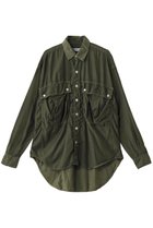 【キャサリンハムネット/KATHARINE HAMNETT LONDON】の【UNISEX】パラシュートロングテイルシャツ 人気、トレンドファッション・服の通販 founy(ファニー) ファッション Fashion レディースファッション Fashion for Women トップス・カットソー Cut & Sew Tops シャツ・ブラウス・オフィスカジュアル Elegant Blouses & Button-Ups ユニセックス Unisex, Genderless コレクション Collection, Seasonal Line シルク Silk, 100% Silk スリーブ Sleeve, Long Sleeve / Short Sleeve ロング Long, Long-Length ヴィンテージ Vintage Style 定番 Standard, Basic Item thumbnail アーミー|ID: prp329100004393591 ipo3291000000032862371
