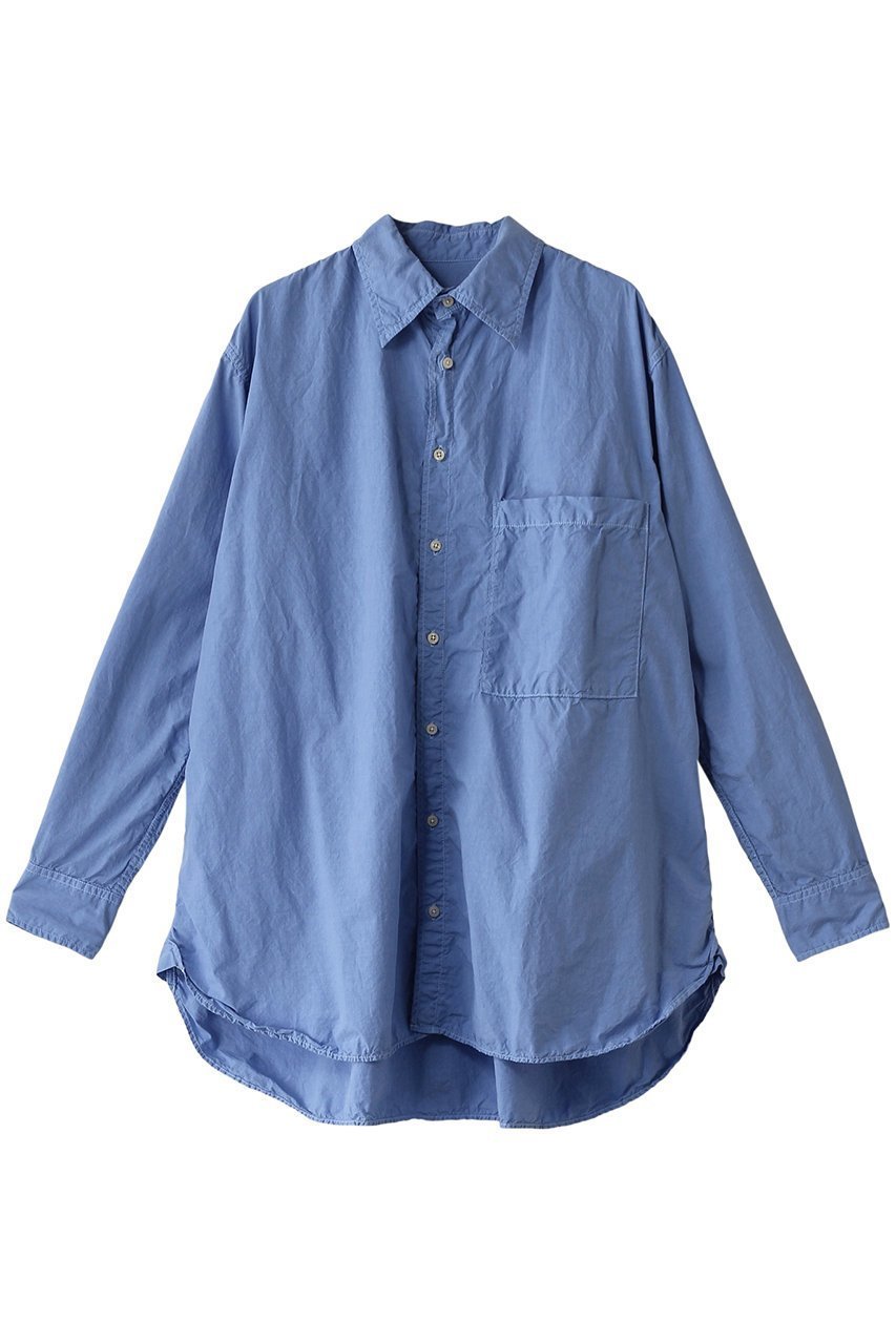 【キャサリンハムネット/KATHARINE HAMNETT LONDON】の【UNISEX】ビッグポケットプレーンシャツ インテリア・キッズ・メンズ・レディースファッション・服の通販 founy(ファニー) 　ファッション　Fashion　レディースファッション　Fashion for Women　トップス・カットソー　Cut & Sew Tops　シャツ・ブラウス・オフィスカジュアル　Elegant Blouses & Button-Ups　ユニセックス　Unisex, Genderless　シルク　Silk, 100% Silk　シンプル　Simple, Minimal　スリーブ　Sleeve, Long Sleeve / Short Sleeve　タイプライター　Typewriter Fabric, Crisp Cotton　ビンテージ　Vintage, Retro Style　プレーン　Plain, Simple　ポケット　Pocket, Pocket Detail　レギュラー　Regular, Standard Fit　ロング　Long, Long-Length　ブルー|ID: prp329100004393592 ipo3291000000032862443