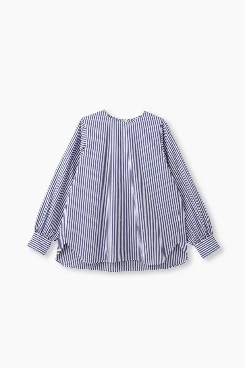 【レリル/lelill】のピマソロ THE BASIC BLOUSE インテリア・キッズ・メンズ・レディースファッション・服の通販 founy(ファニー) 　ファッション　Fashion　レディースファッション　Fashion for Women　トップス・カットソー　Cut & Sew Tops　シャツ・ブラウス・オフィスカジュアル　Elegant Blouses & Button-Ups　おすすめ　Recommended / Our Picks　ストレッチ　Stretch, Stretchy Fabric　スリーブ　Sleeve, Long Sleeve / Short Sleeve　ブロード　Broadcloth, Fine Cotton　ロング　Long, Long-Length　エレガント 上品　Elegant　人気　Popular, Best Seller　定番　Standard, Basic Item　ストライプ|ID: prp329100004393604 ipo3291000000032872264